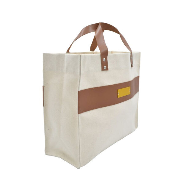 leather with canvas bag - Image 2
