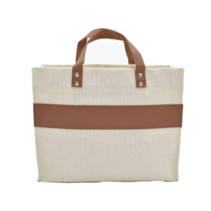 leather with canvas bag